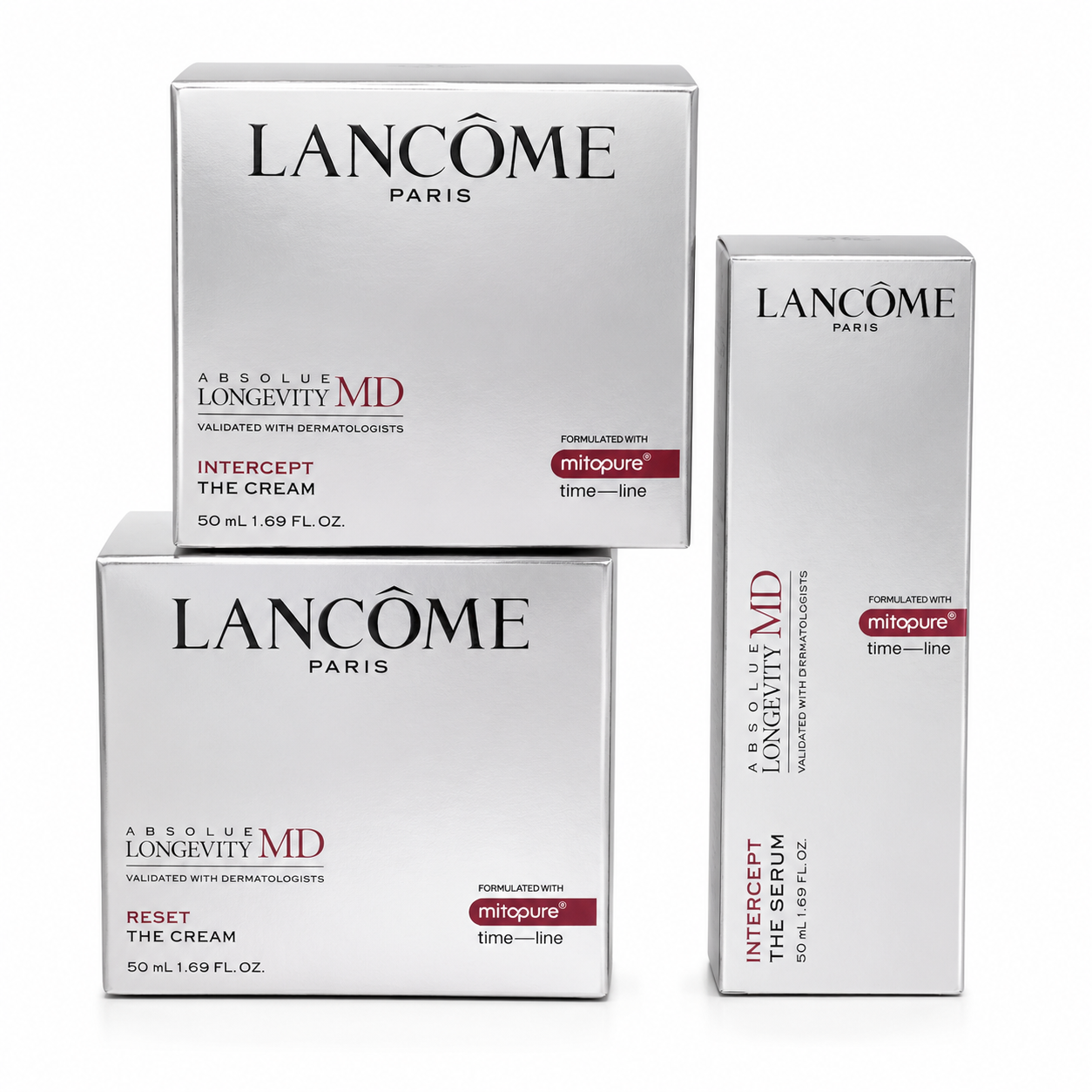 Lancôme Absolue Longevity MD Reset The Cream + Intercept Serum + Cream Set 50 mL