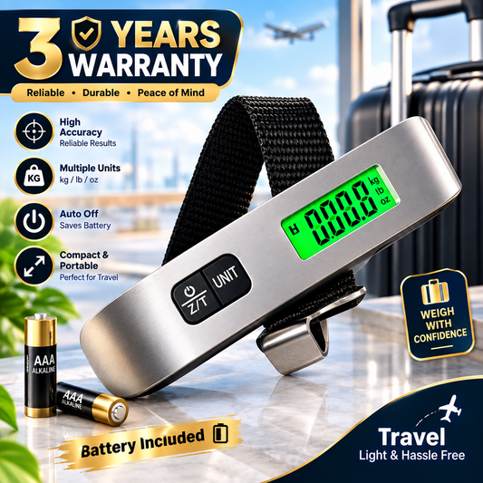 Portable Digital Luggage Scale For Travel - 110lbs Hanging Suitcase Weight Scale