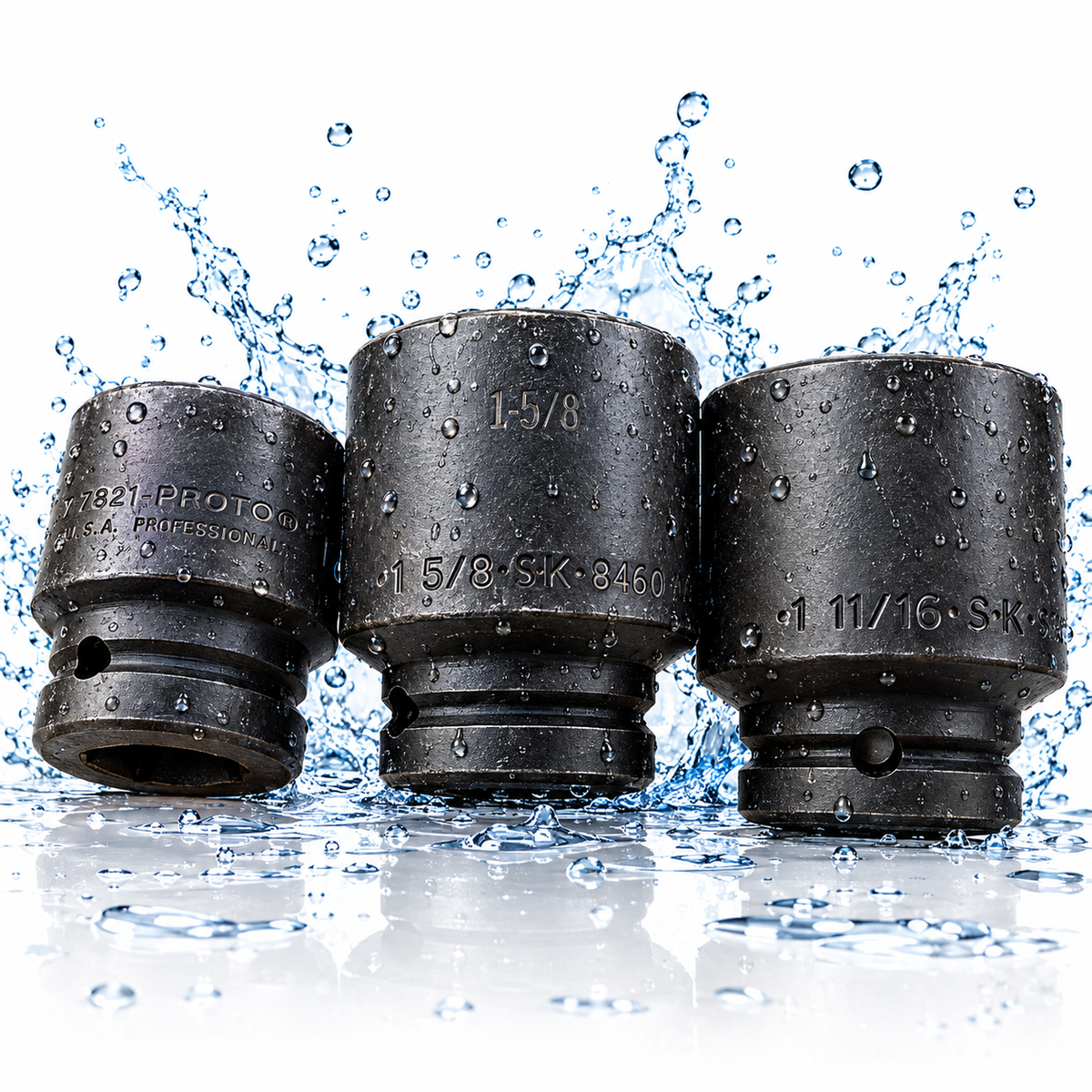 S•K Proto 3 Pc 3/4” Dr Shallow Impact Sockets 6 Pt USA Made
