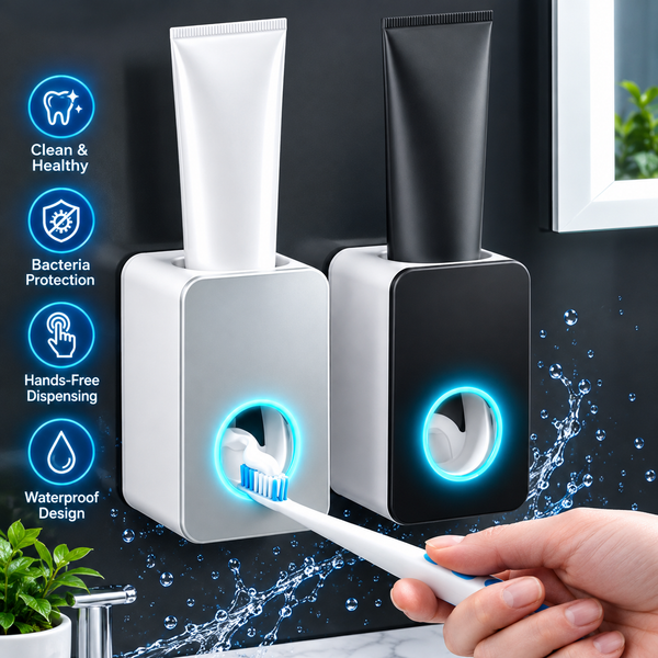 Bathroom Toothpaste Dispenser Holder Extrusion Squeezer Wall Mount Stand Device