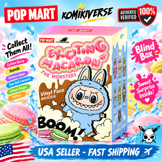*USA* AUTHENTIC POP MART LABUBU MONSTERS EXCITING MACARON (VINYL FACE BLIND BOX)