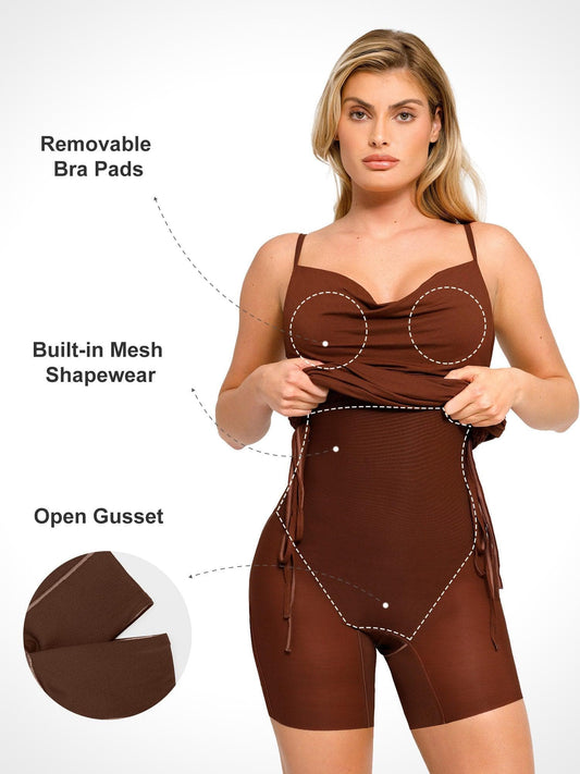 Shapewear Ruched Modal Bodycon Mini Slip Dress