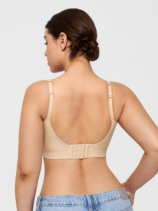 Seamless Adjustable Wide-Strap Underwire-Free Smoothing Bra
