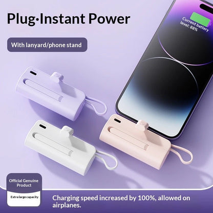 Mini Portable Power Bank 5000mAh 10000mAh USB Type-C & Apple Charger