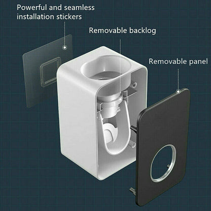 Bathroom Toothpaste Dispenser Holder Extrusion Squeezer Wall Mount Stand Device